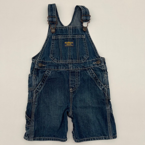 OshKosh B'gosh Baby Denim Shortalls Jean Overalls 24 Months The Genuine Article - Picture 1 of 7